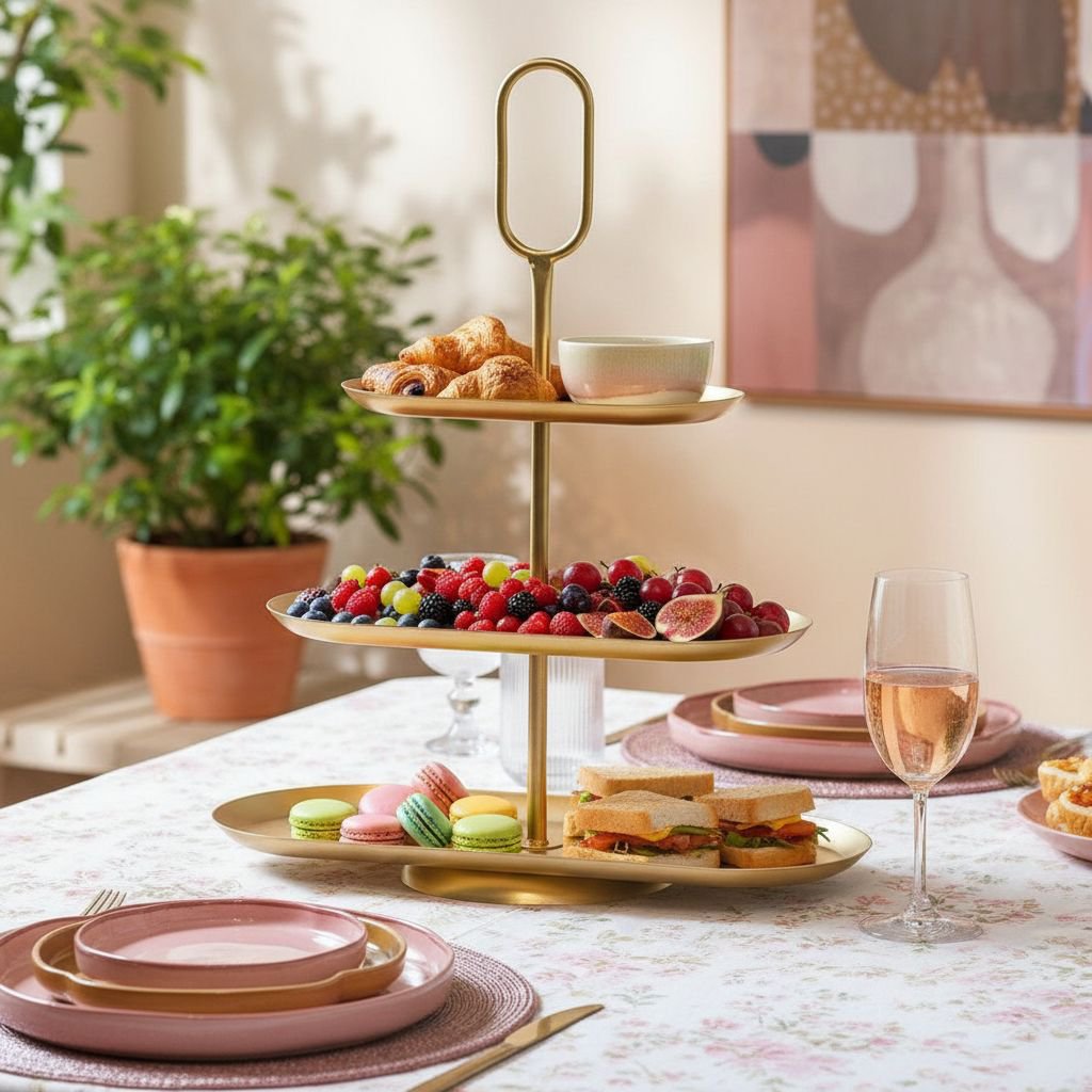 Etagère Rama Goud – 3-laags 48 cm
