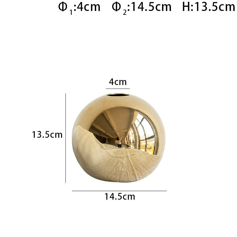 Gouden keramische siervaas - productfoto 3