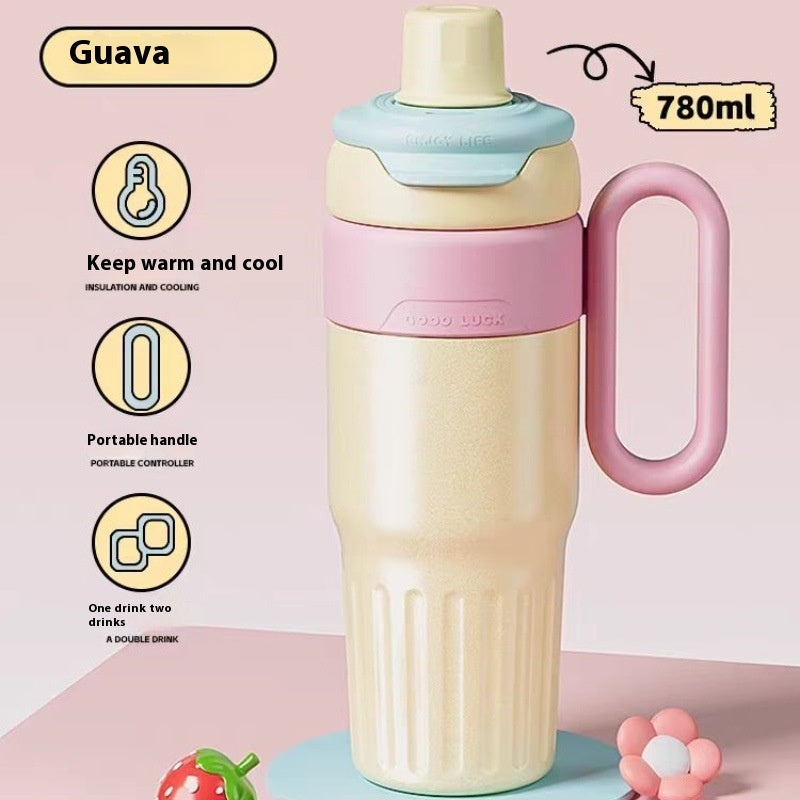RVS thermobeker 780 ml met rietje en deksel - productfoto 7