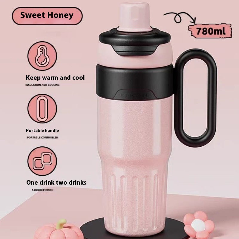 RVS thermobeker 780 ml met rietje en deksel - productfoto 10