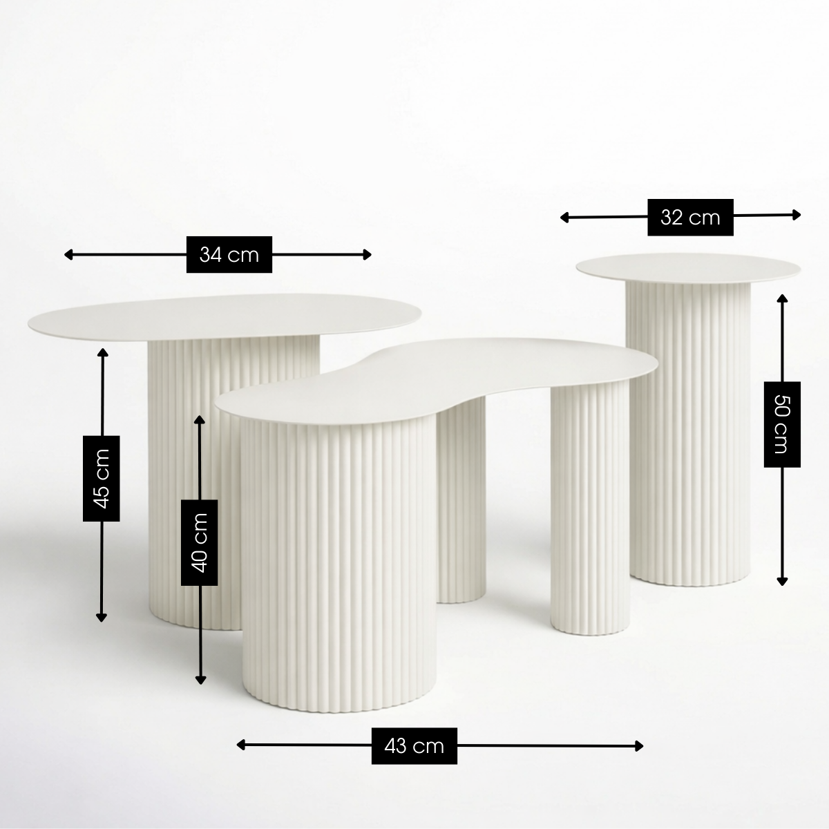 Bijzettafel Lux Gebroken wit