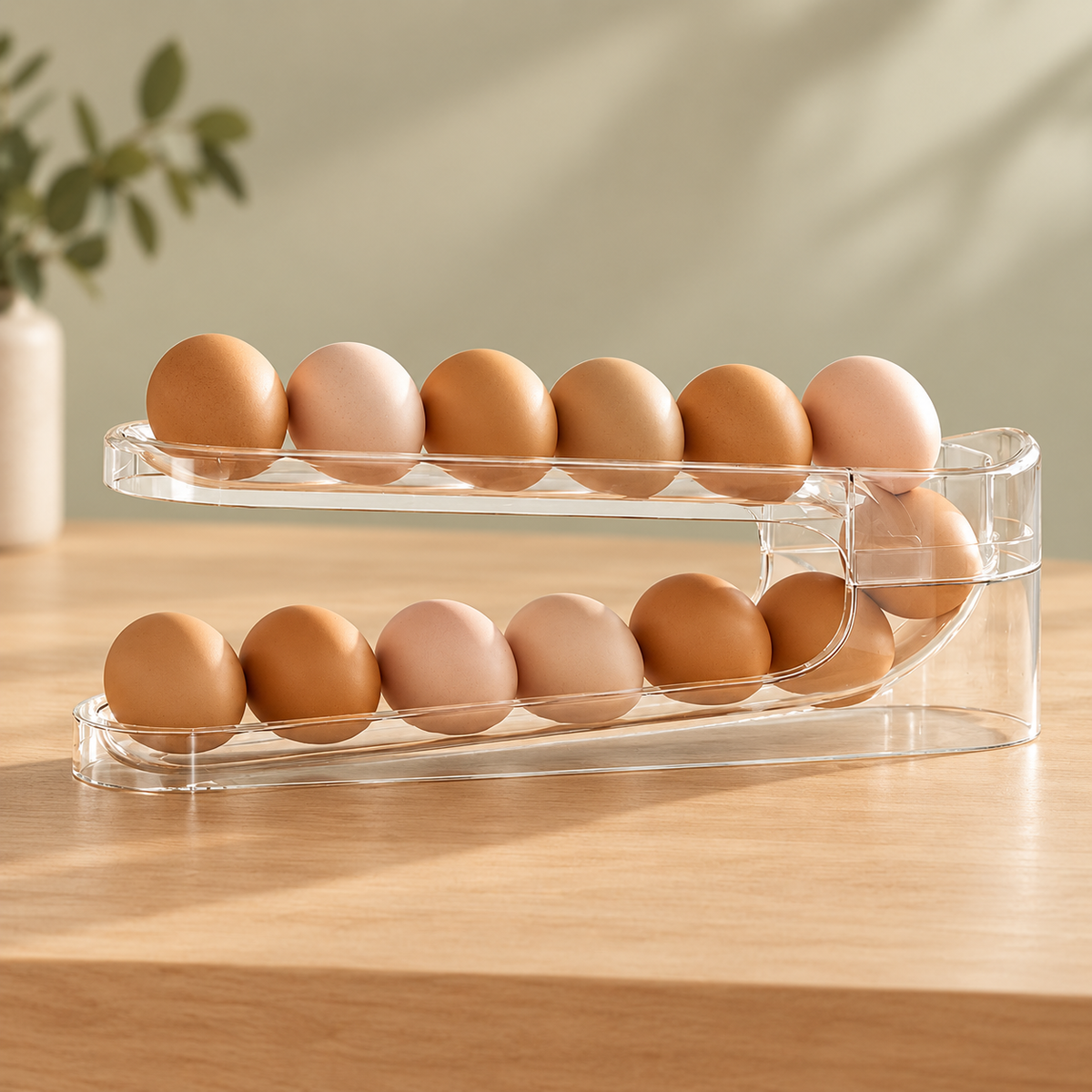 Automatische eierhouder voor de koelkast