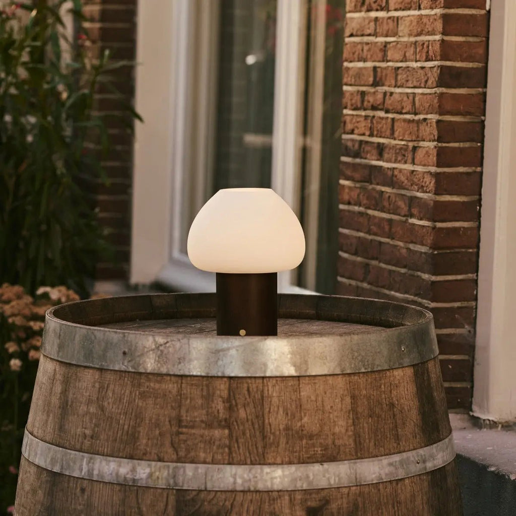 Fynn Donkerbruine Houten Oplaadbare Tafellamp