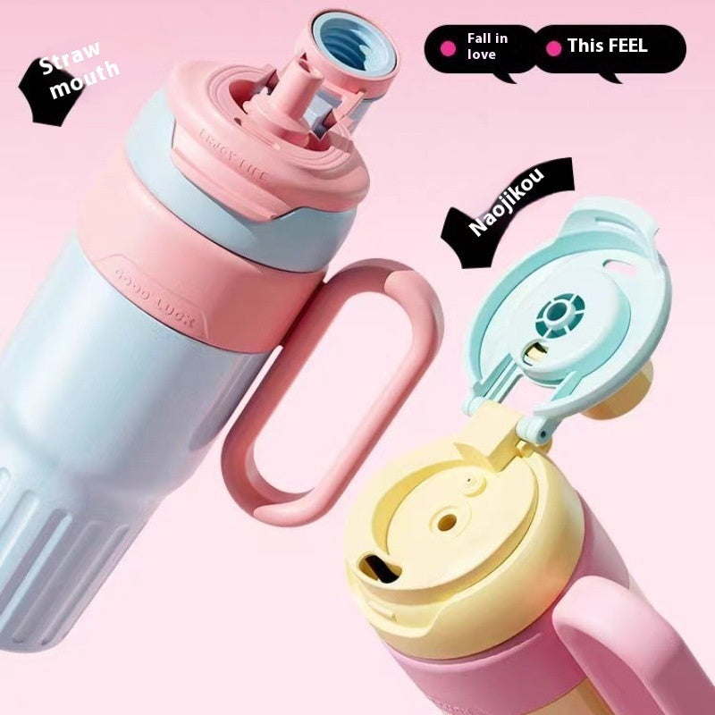 RVS thermobeker 780 ml met rietje en deksel - productfoto 8
