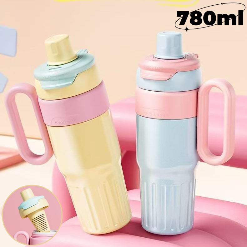 RVS thermobeker 780 ml met rietje en deksel - productfoto 1