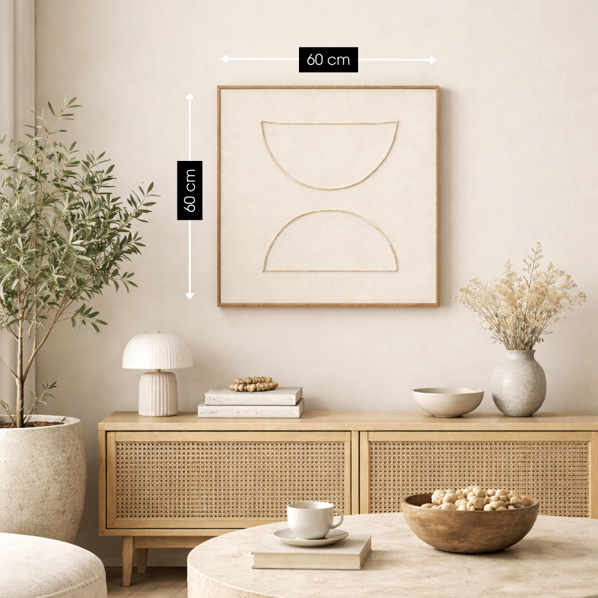 Wandpaneel Beige – 60 × 60 cm