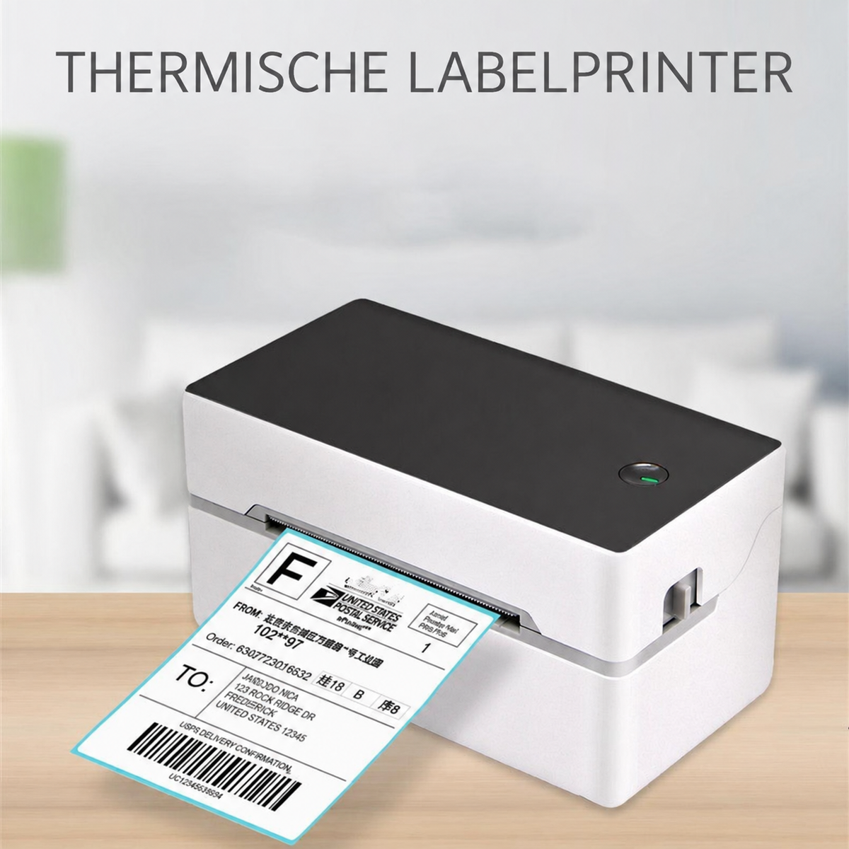 Thermische labelprinter met Nederlandse titel